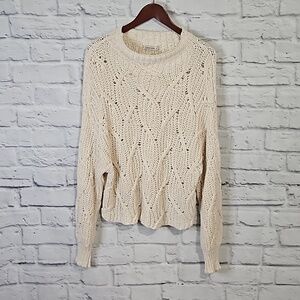 Ghanda cropped oversized chunky knit sweater